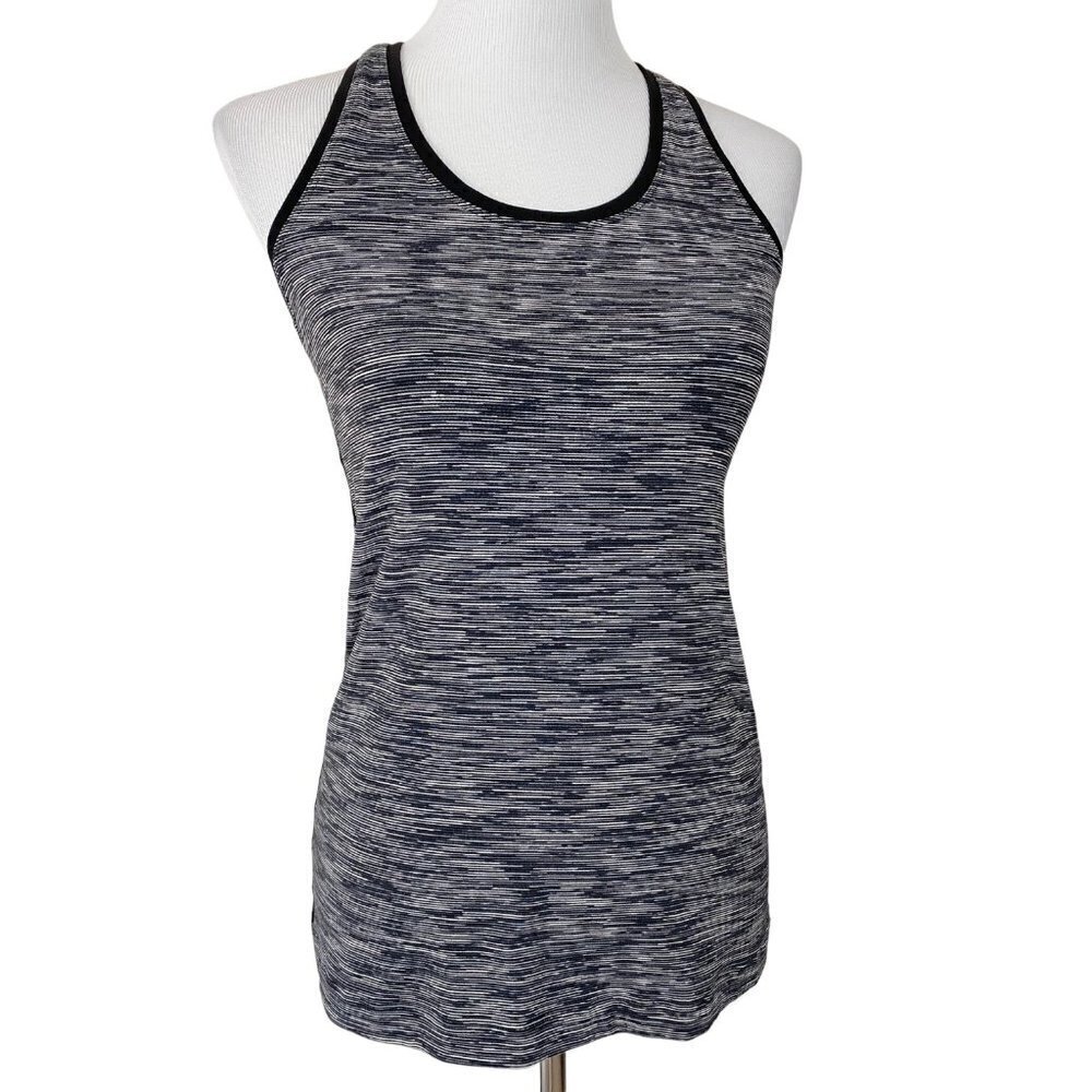 Lululemon Cool Racerback II Lined Up Wee Are From Space Dye Black Tank Top 6